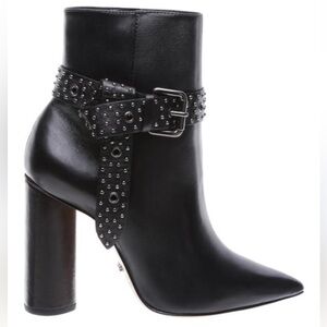 Schutz Theodora black Leather High Block bootie 5.5